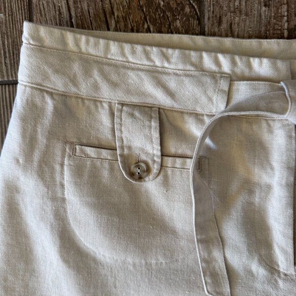 Charter Club Full Length Linen Pants Size 14 Womens Relaxed Fit Cream Pocket - Picture 5 of 6